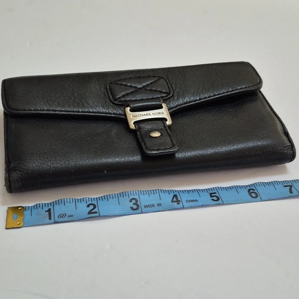 Michael Kors Black Leather Wallet Clutch - Picture 8 of 9